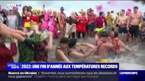 Dunkerque: le traditionnel "Bain des Givrés" marqué par des températures douces