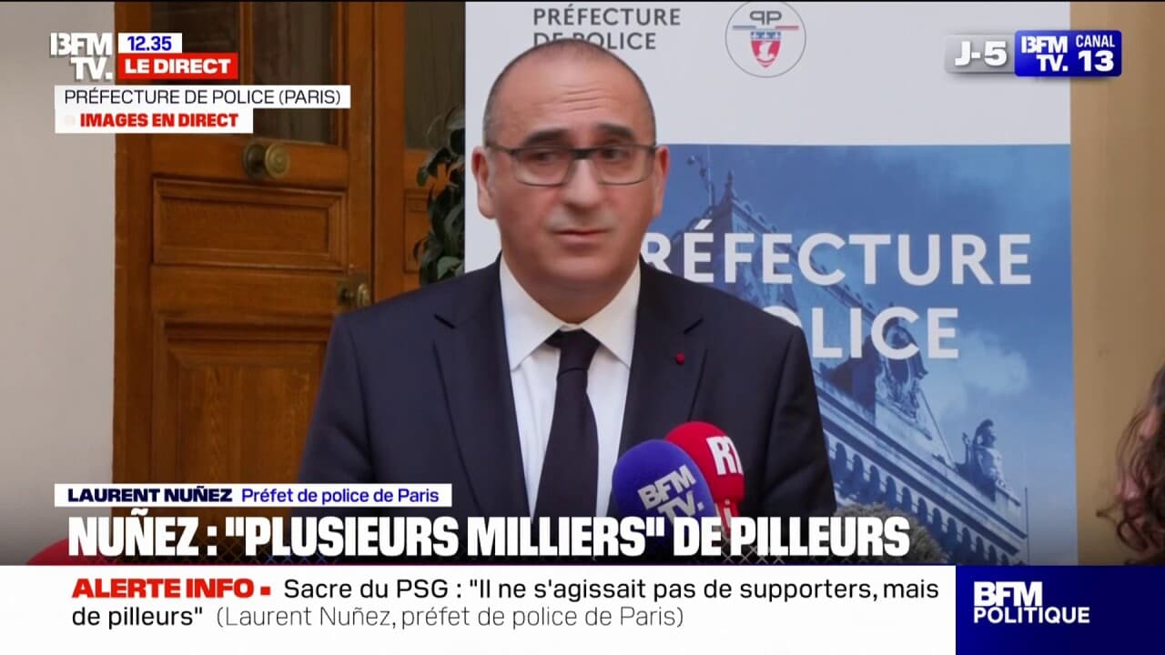 Psg/célébrations: laurent nuñez fait état de 192 blessés, 4 graves et un 