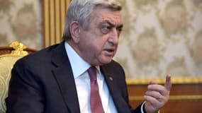 Le président arménien  Serzh Sarkisian lors d'une interview à l'AFP le 4 mars 2017 à Erevan