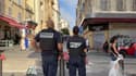 Des policiers place de la Halle Puget à proximité de la Fac d'éco-gestion de Marseille