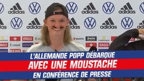 Euro 2022 (F) : L'Allemande Popp débarque avec une moustache en conférence de presse