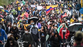 Manifestants dans les rues de Bogota le 5 mai 2021