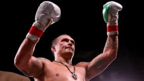Oleksandr Usyk après sa victoire sur Chazz Witherspoon pour ses grands débuts chez les lourds