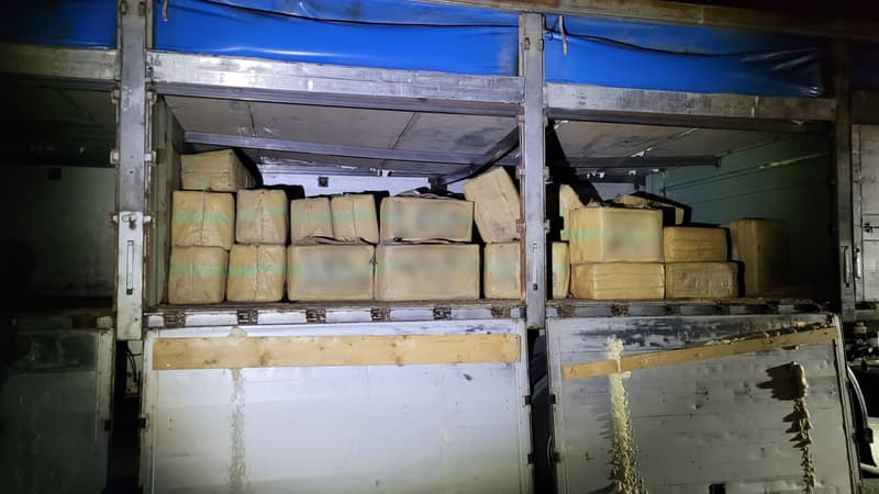 La cargaison de cannabis cachée dans un camion