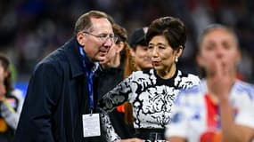 John Textor et Michele Kang avant le match entre l'OL et le PSG (3-0, finale D1 Arkéma), le 17 mai 2025