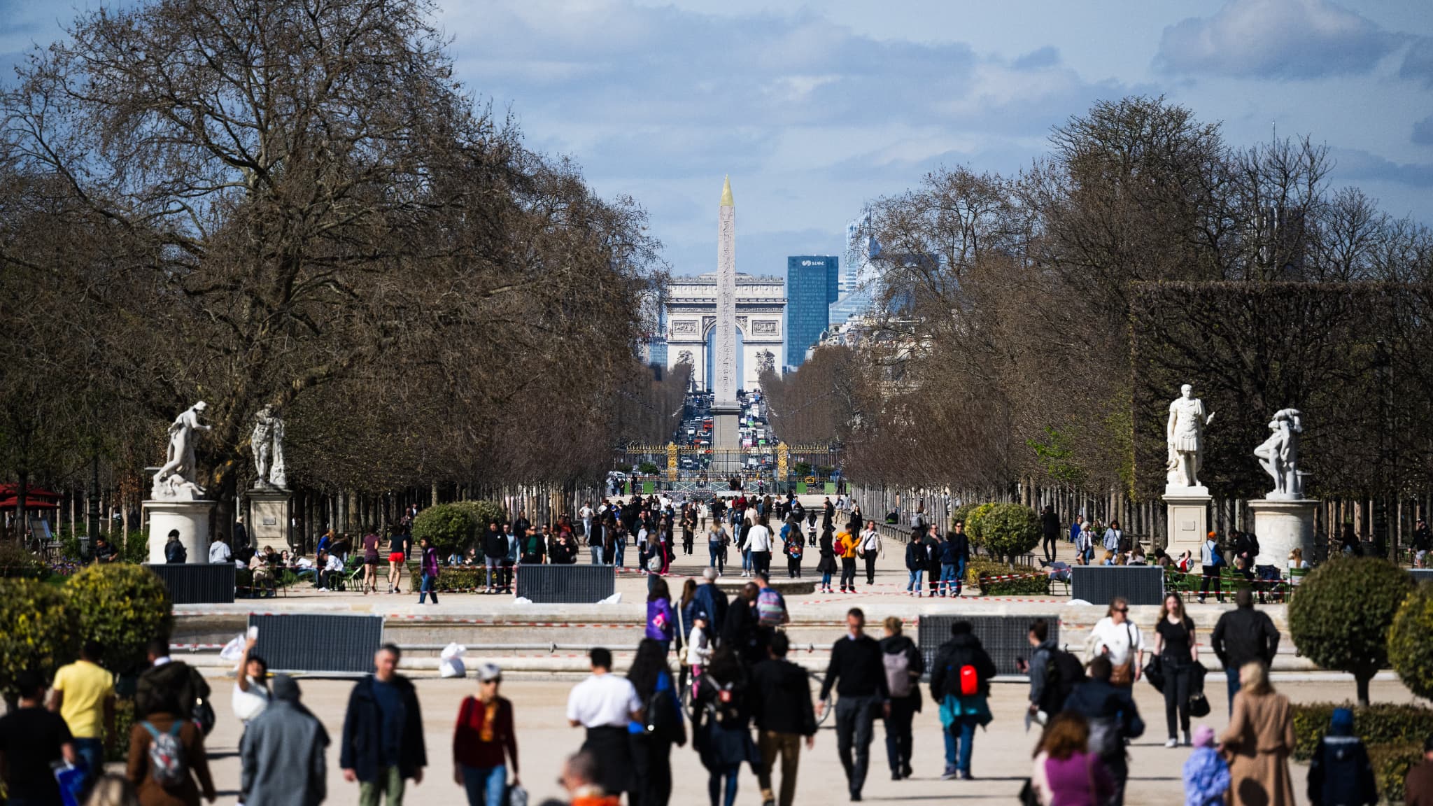 Le jardin des Tuileries à Paris, le 19 mars 2024