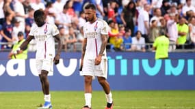 Corentin Tolisso la tête basse, le 8 octobre 2023, au Groupama Stadium