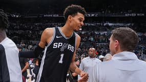 Victor Wembanyama, auteur de 50 points lors de la victoire de San Antonio contre Washington (139-130), le 13 novembre 2024