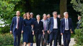 Des représentants du Nouveau front populaire à l'Élysée le 23 août 2024