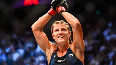 Manon Fiorot après sa victoire sur Rose Namajunas à l'UFC Paris en septembre 2023