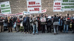 Manifestation de médecins contre la réforme de Marisol Touraine, le 23 décembre à Lyon.