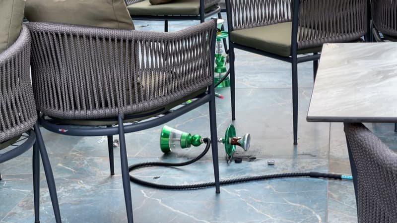 Le bar à chicha dans lequel un homme a été tué par arme à feu le 22 août 2024 à Marseille, dans le quartier d'Arenc.