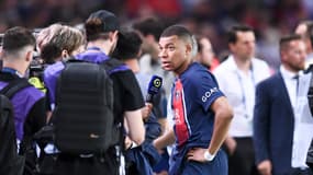 Kylian Mbappé interviewé après le match PSG-Lens