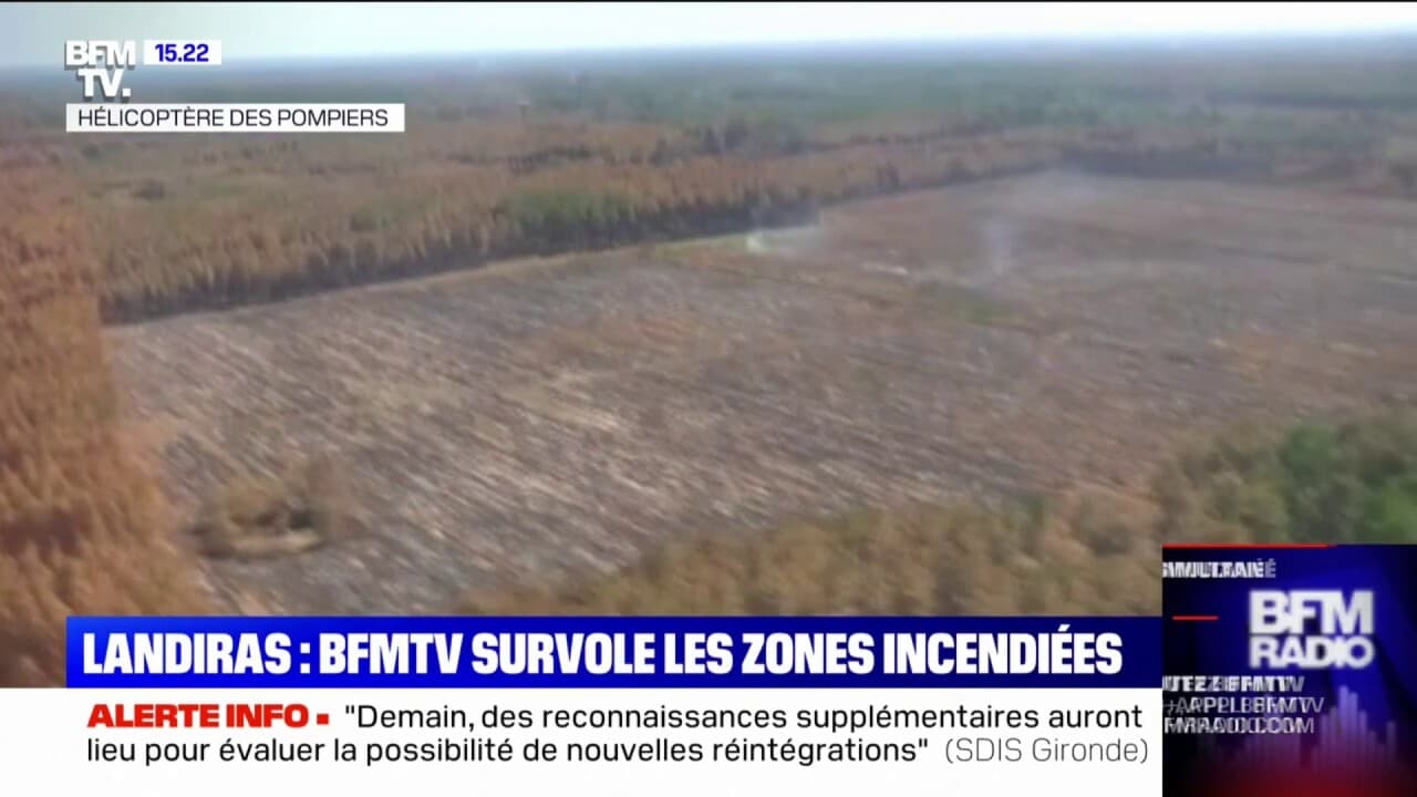 Incendies en Gironde: les images des zones ravagées par les flammes à  Landiras