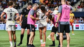 Ange Capuozzo sort sur blessure lors du match Perpignan-Toulouse (42-35, Top 14), le 7 juin 2025