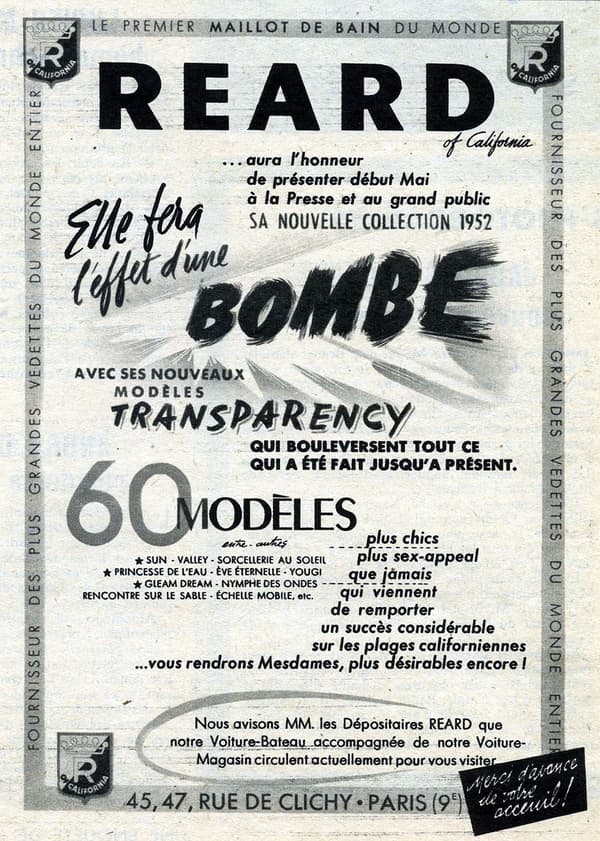 Une publicité Louis Réard de 1952