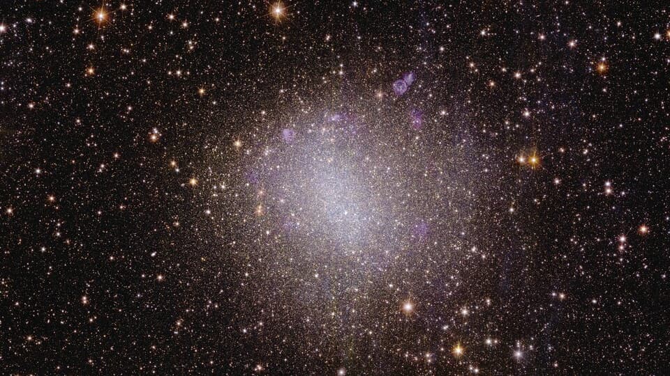 Une des premières images en couleurs du cosmos prises par le satellite Euclid, montrant la galaxie irrégulière NGC 6822.