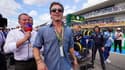 Brad Pitt en visite dans le paddock lors du Grand Prix des Etats-Unis, à Austin, le 23 octobre 2022.