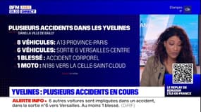 Ile-de-France: trois accidents sur l'A13 dans le même secteur, 16 véhicules impliqués