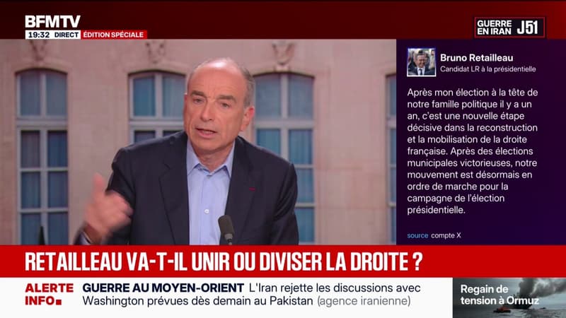 "Je serai l'artisan de la réconciliation nationale": Bruno Retailleau réagit à son élection comme candidat unique LR pour la présidentielle de 2027