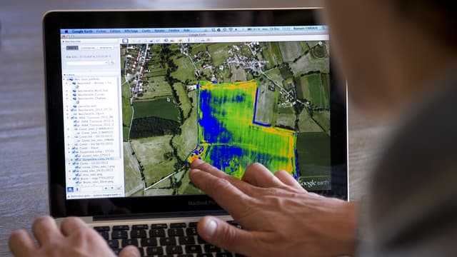 Les données recueillies par drones agricoles (ici Airinov) aboutissent à une cartographie précise des parcelles.