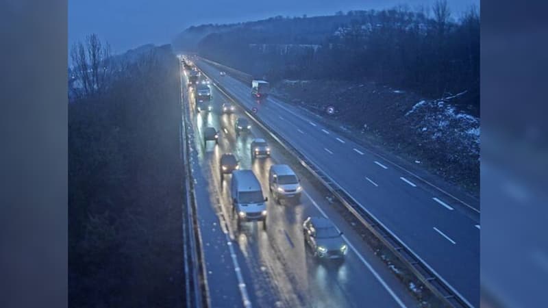 Des pluies verglaçantes dans le nord-est de la France, un accident entre huit voitures et un camion signalé