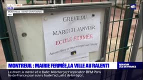 À Montreuil, la mairie était fermée ce mardi en solidarité avec la mobilisation contre la réforme des retraites