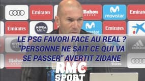 Le PSG favori face au Real ? "Personne ne sait ce qui va se passer" avertit Zidane