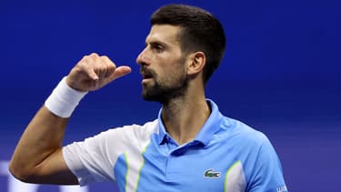 Novak Djokovic lors de l'US Open, à New York le 8 septembre 2023