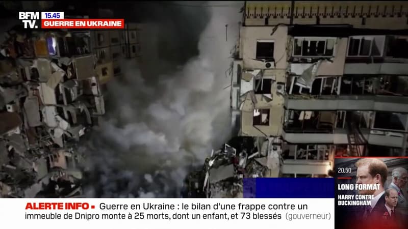 Guerre en Ukraine: la frappe russe sur un immeuble d'habitation à Dnipro a fait 25 morts