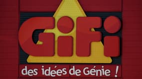 Cette photographie montre le logo de Gifi, une enseigne de distribution à bas prix, le 20 mars 2019 à Toulouse, dans le sud-ouest de la France.