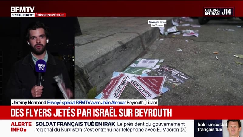 Les habitants de Beyrouth ont vu tomber des flyers jetés par Israël sur la capitale libanaise