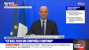 Bac 2020 en contrôle continu: Jean-Michel Blanquer annonce "un jury pour examiner les livrets scolaires"