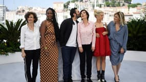 Catherine Corsini et les acteurs de son film "La Fracture"