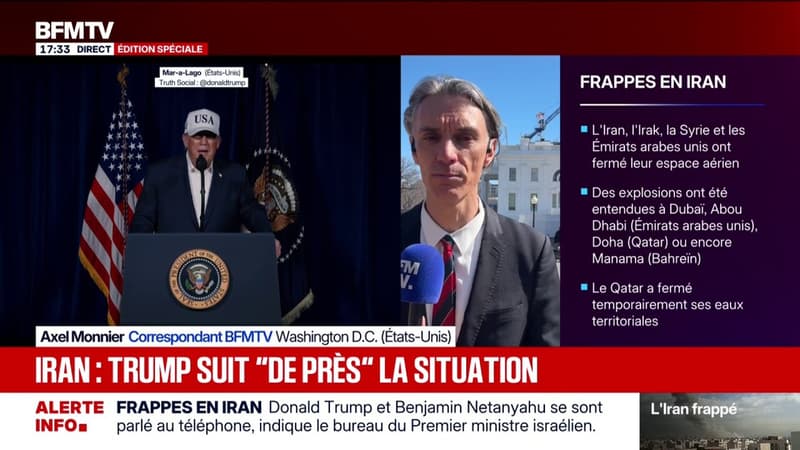 Iran: Donald Trump suit "de près" la situation "tout au long de la journée", indique la Maison-Blanche