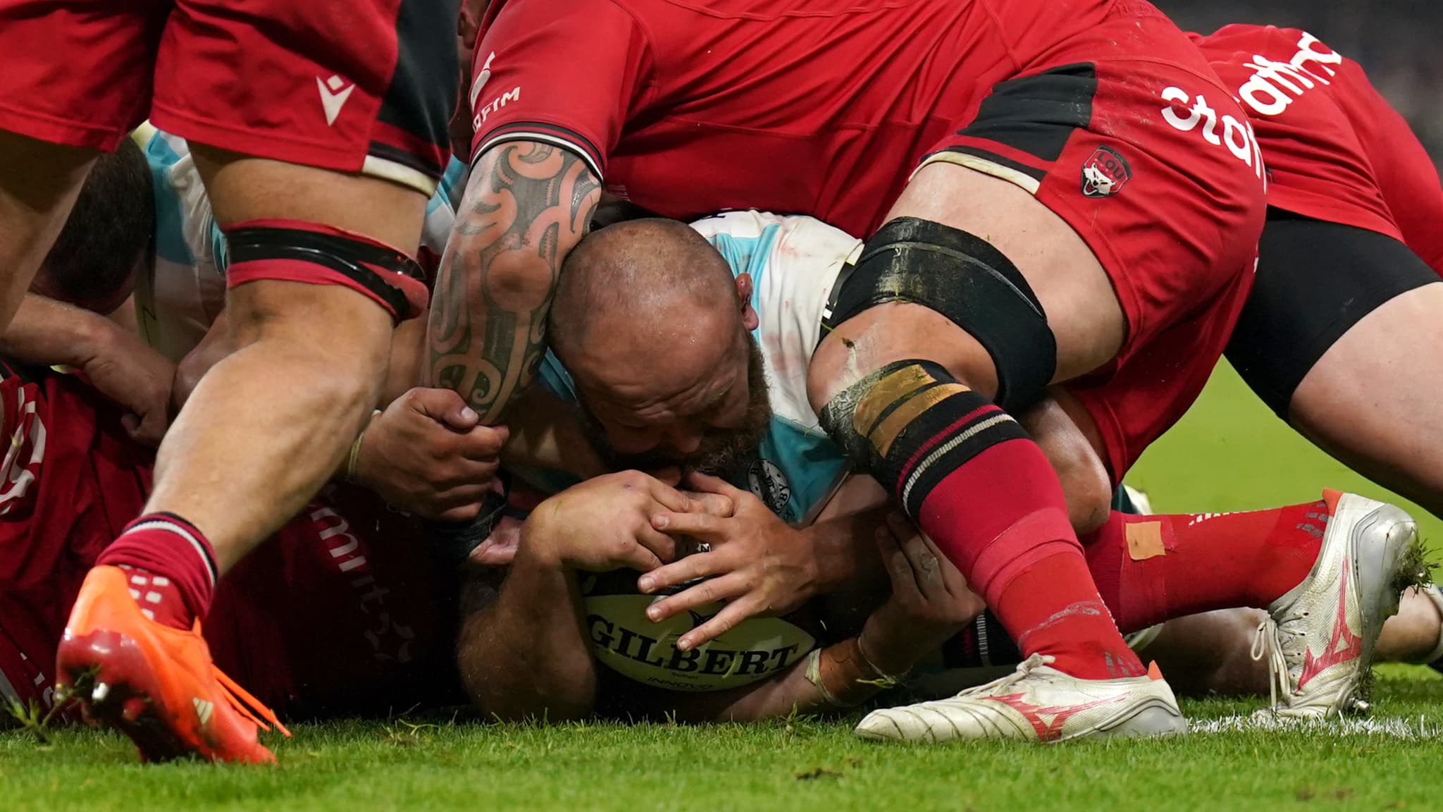 Tom Dunn (Bath) ouvre le score face à Lyon en finale de Challenge cup, le 23 mai 2025. Tom Dunn (Bath) ouvre le score face à Lyon en finale de Challenge cup, le 23 mai 2025.