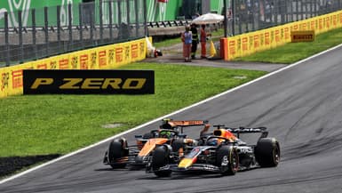 Lando Norris et Max Verstappen lors du GP d'Italie, le 7 septembre 2025.