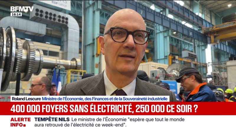 "J'espère que tout le monde pourra retrouver le courant le plus vite possible", déclare Roland Lescure