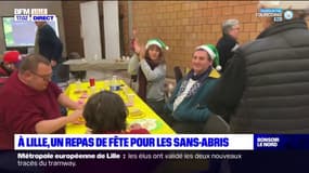 Lille: un repas de fête pour les sans-abris organisé par le Secours populaire