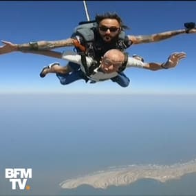 À 92 ans, cet Espagnol réalise son rêve et saute en parachute