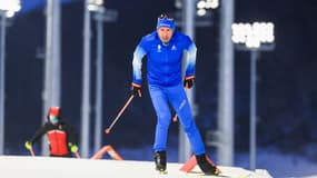 Le biathlète français Quentin Fillon Maillet à l'entraînement des JO d'hiver 2022, à Yanqing le 3 février 2022