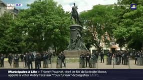 Lille: des tensions ont éclaté samedi autour de la statue du général Faidherbe