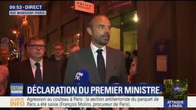 Edouard Philippe : "Je veux souligner l'exceptionnelle réactivité des forces de police. Moins de 9 minutes après le premier appel à la police, l'assaillant était neutralisé"