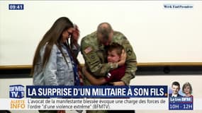 La surprise d'un militaire à son fils