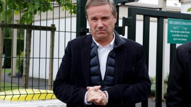 L'ex-candidat à la présidentielle, Nicolas Dupont-Aignan, le 7 mai 2017 à Yerres dans l'Essonne