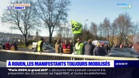 Retraites: à Rouen, les manifestants toujours mobilisés