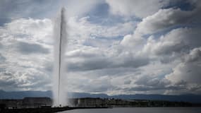 Le jet d'eau de Genève en juin 2020.