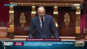 "Gilets jaunes" : devant les députés, Edouard Philippe lance "un appel à la responsabilité"