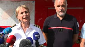 La préfète de Gironde Fabienne Buccio fait un point sur les incendies en Gironde, samedi 13 août 2022