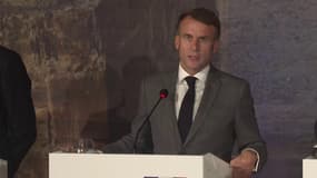 Emmanuel Macron s'exprime au Med9 à Paphos à Chypre, le 11 octobre 2024